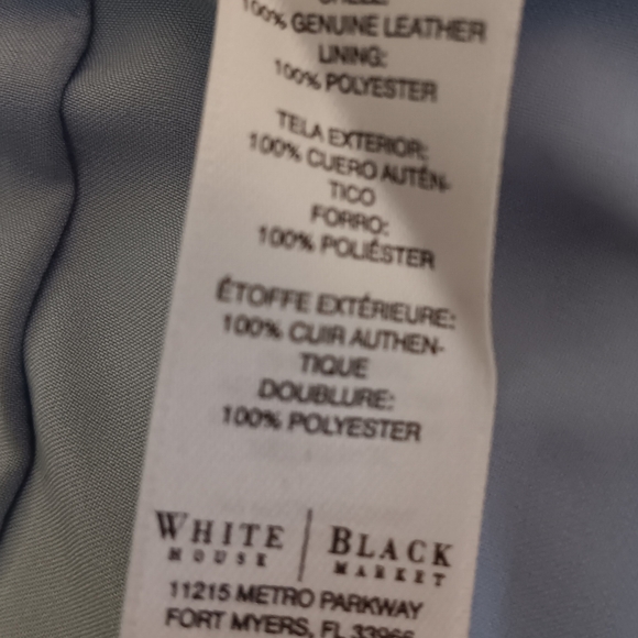 WHBM LIGHT BLUE LEATHER JACKET - Picture 9 of 16